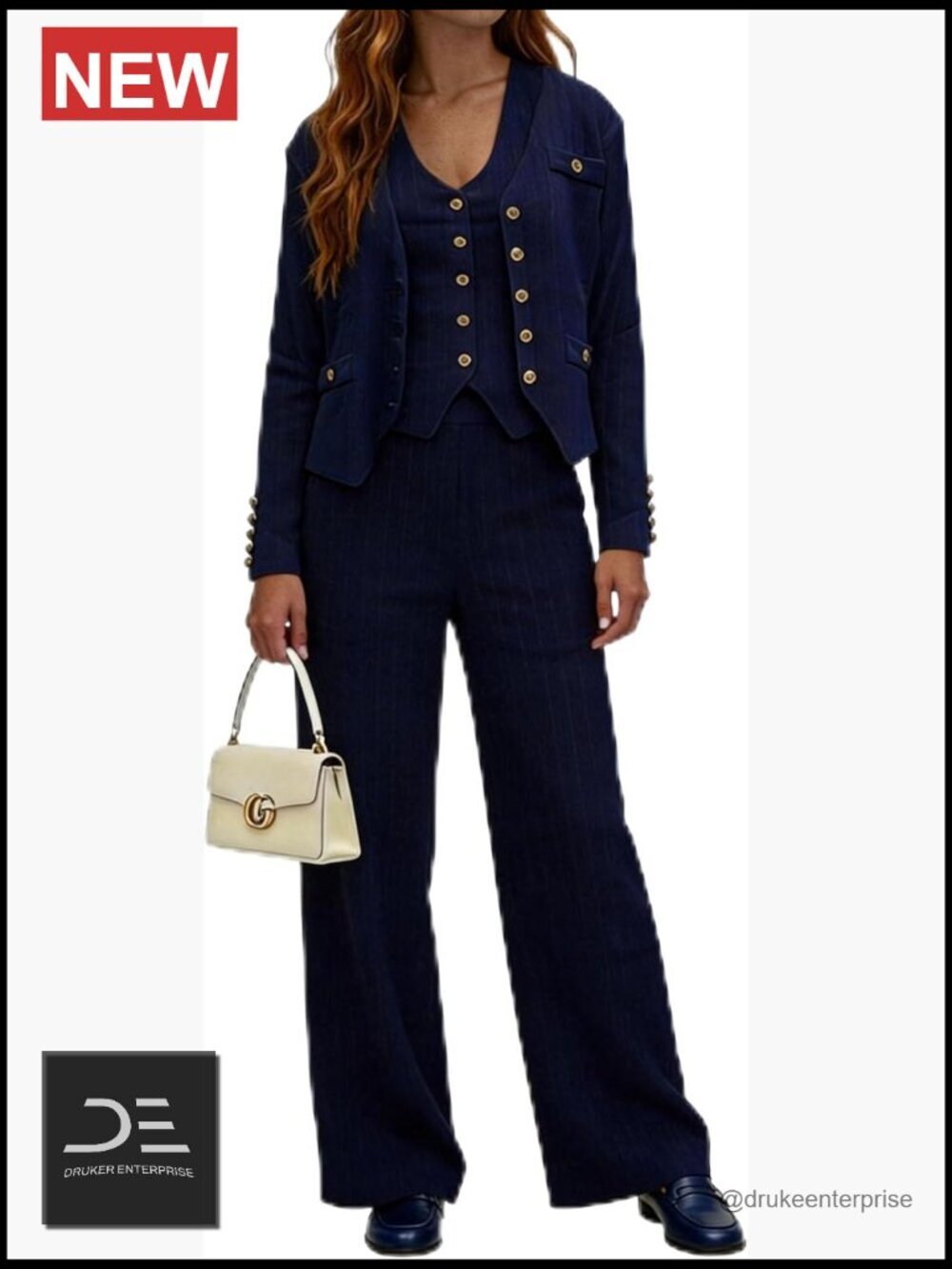 3 Piece Knit Lounge Set with Cardigan, Pants, Sweater